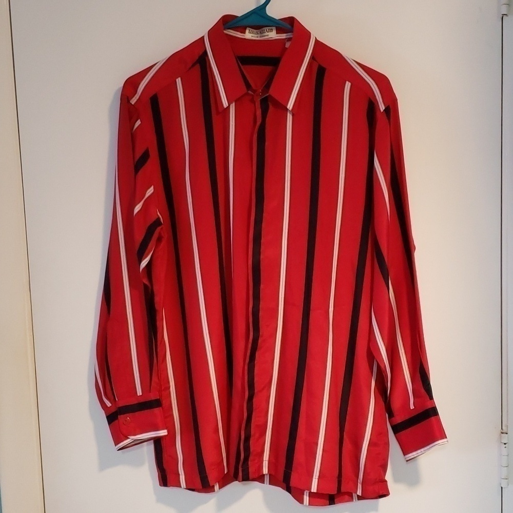 Loris Azzaro Red Black and White Button Shirt.